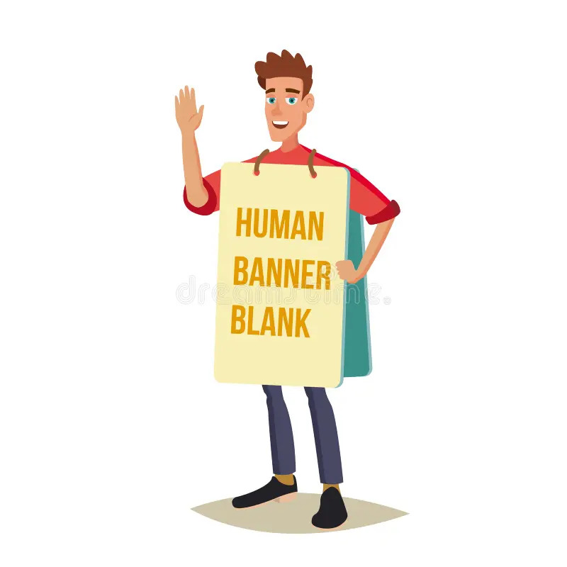 live-advertising-entertainment-vector-shouting-strike-action-human-billboard-man-holding-empty-board